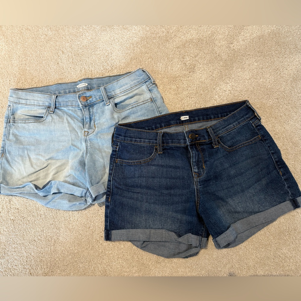 Old Navy Casual Denim Roll-Cuff Shorts - Light Wash & Dark Wash